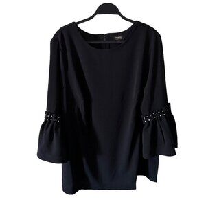Maree Pour Toi Womens Size 20‎ Black Bell Sleeve Studded Blouse Top